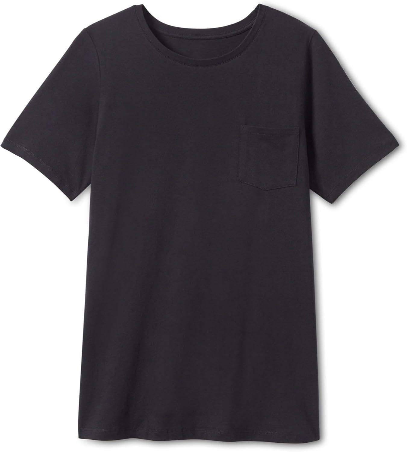 imageWoman Within Plus Size Perfect Crewneck Pocket TeeBlack