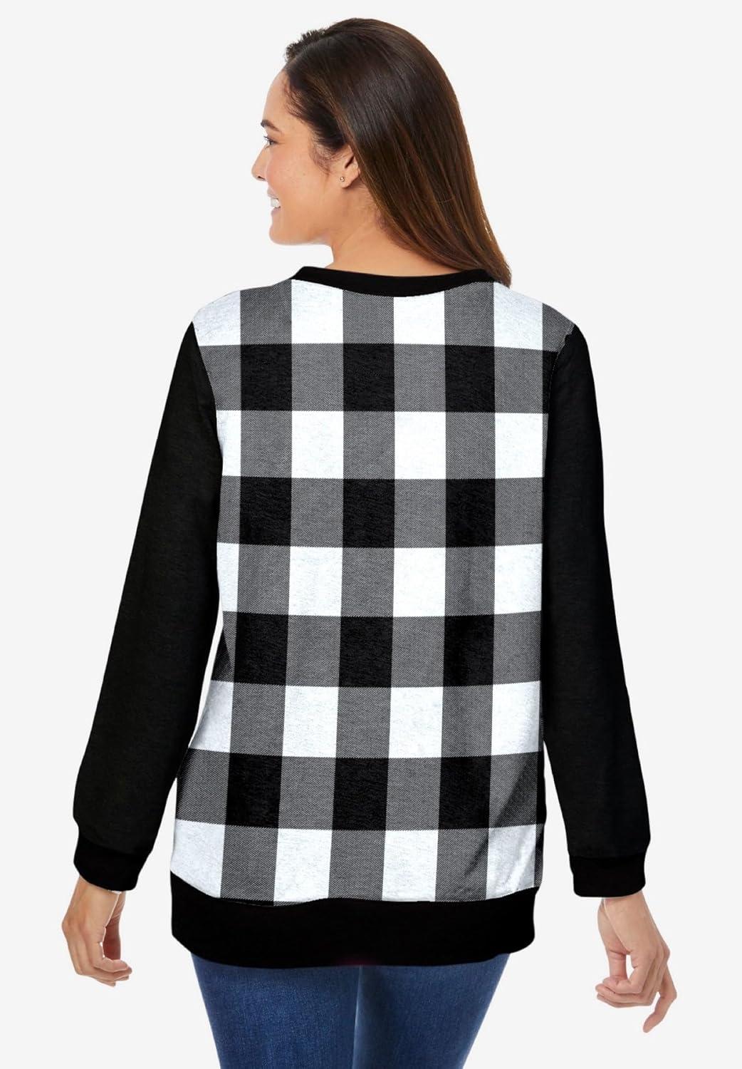 imageWoman Within Printed SweatshirtBlack Buffalo Plaid