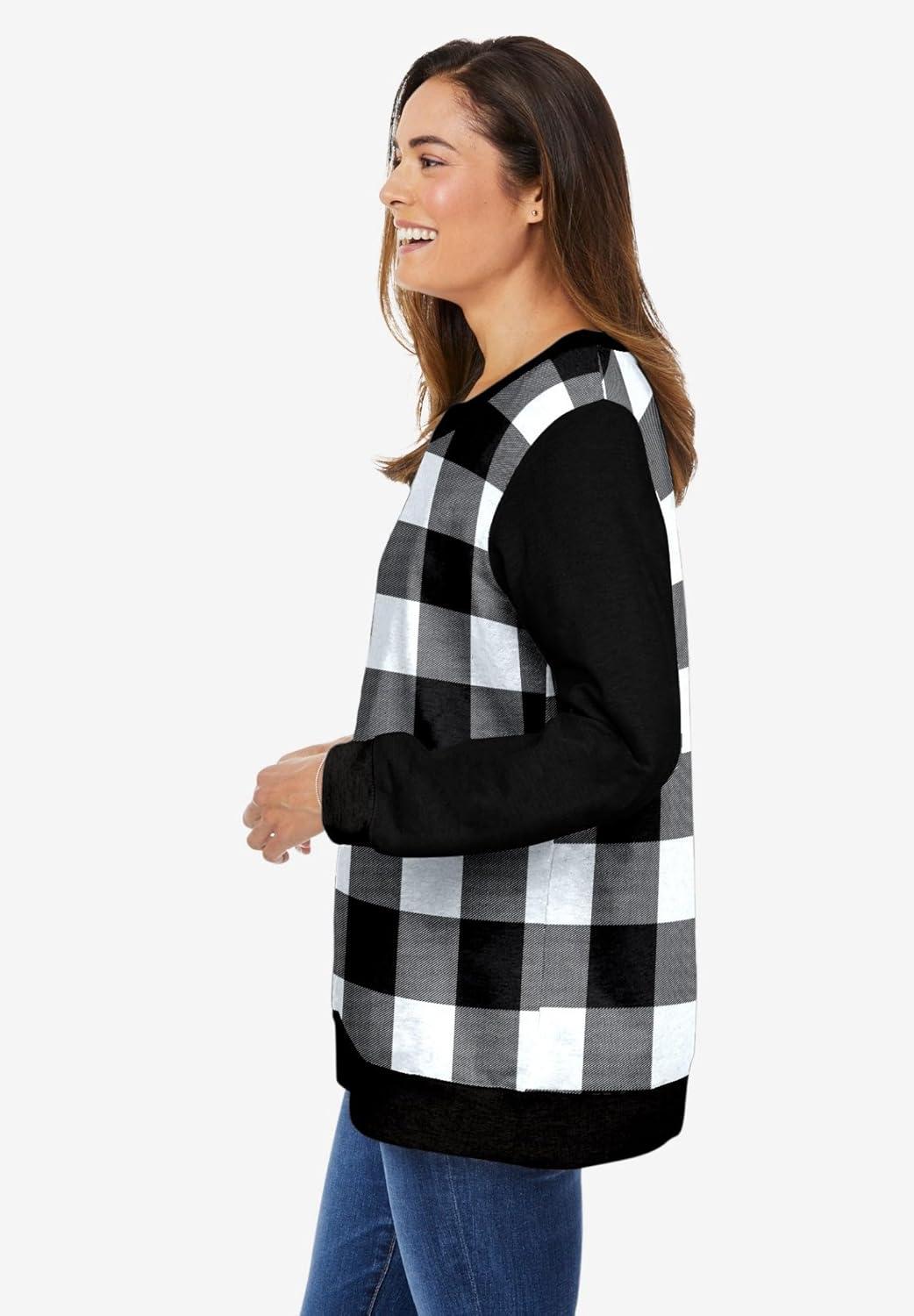 imageWoman Within Printed SweatshirtBlack Buffalo Plaid