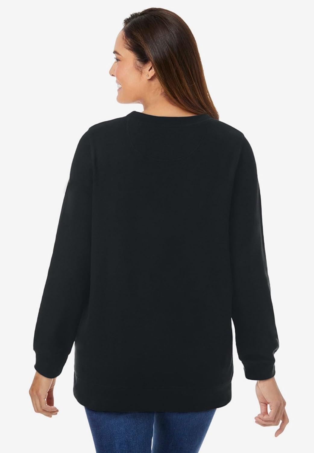 imageWoman Within Printed SweatshirtBlack Pink Floral Placement