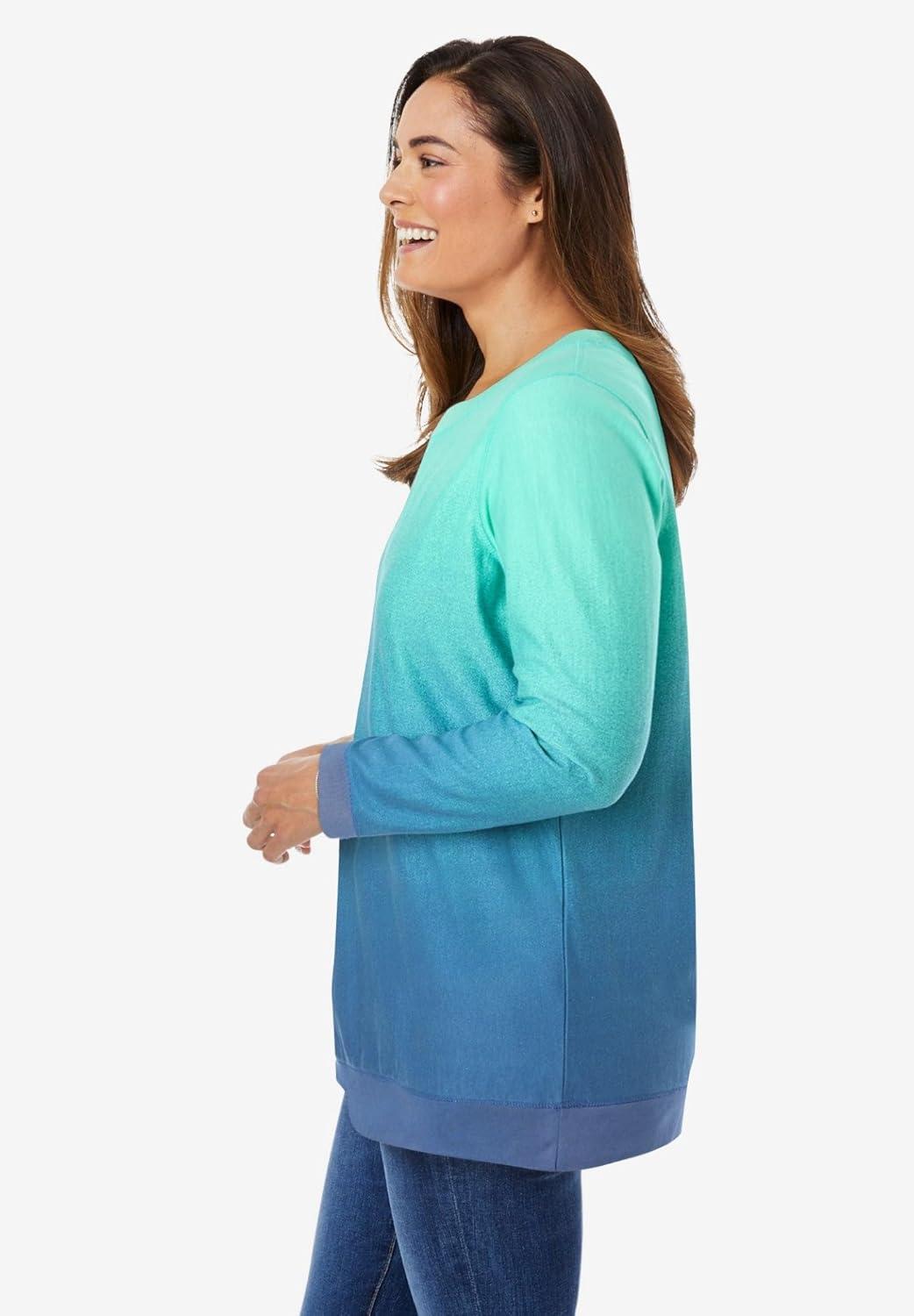 imageWoman Within Printed SweatshirtPearl Mint Ombre