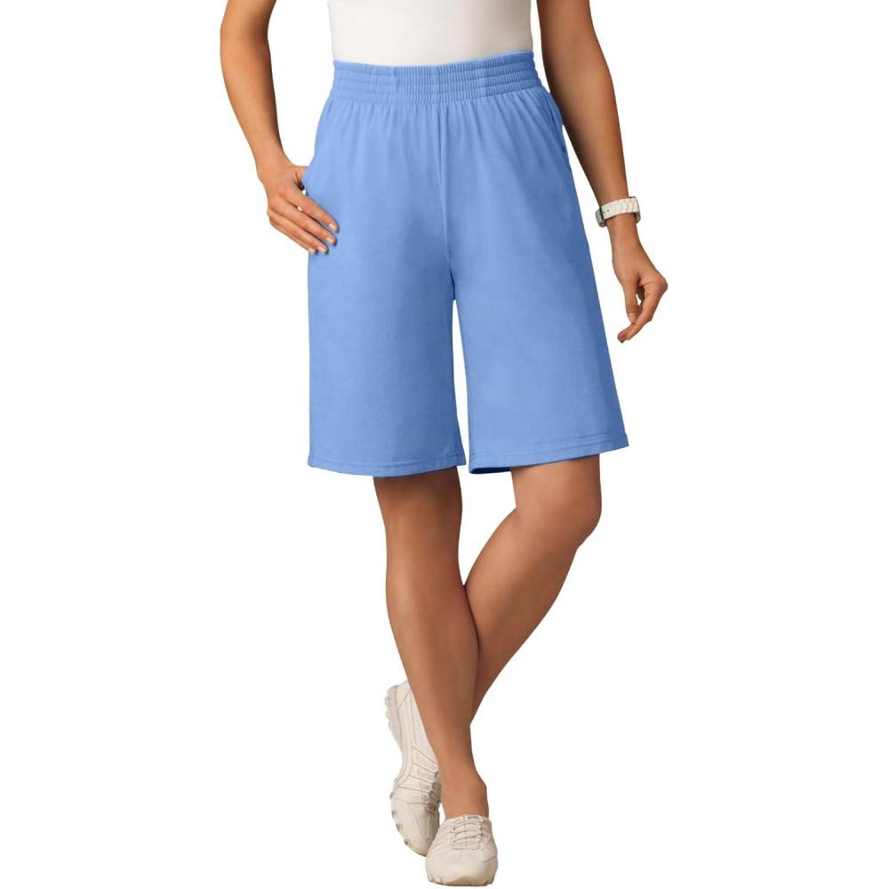 imageWoman Within Plus Size ElasticWaist Knit ShortFrench Blue