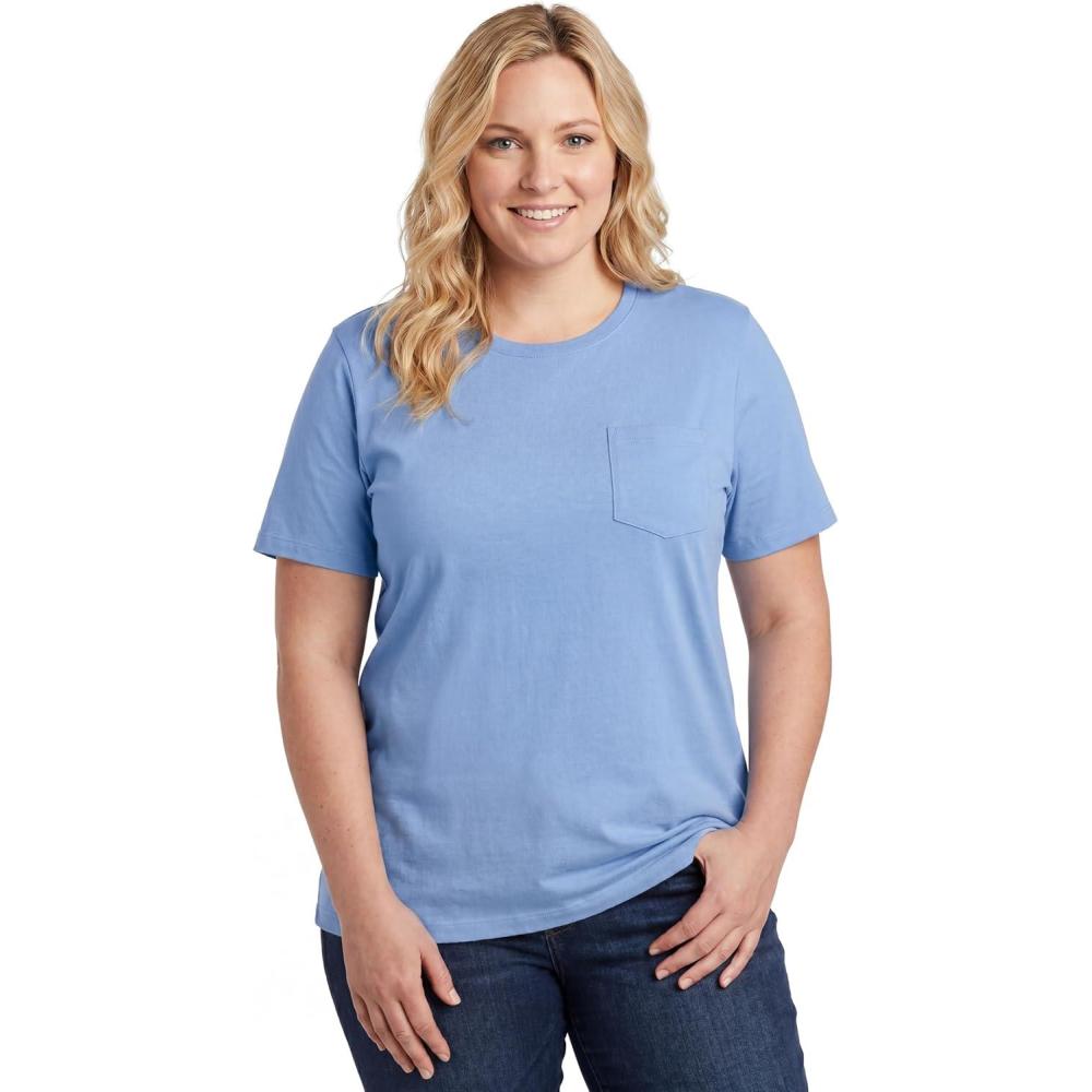 imageWoman Within Plus Size Perfect Crewneck Pocket TeeFrench Blue