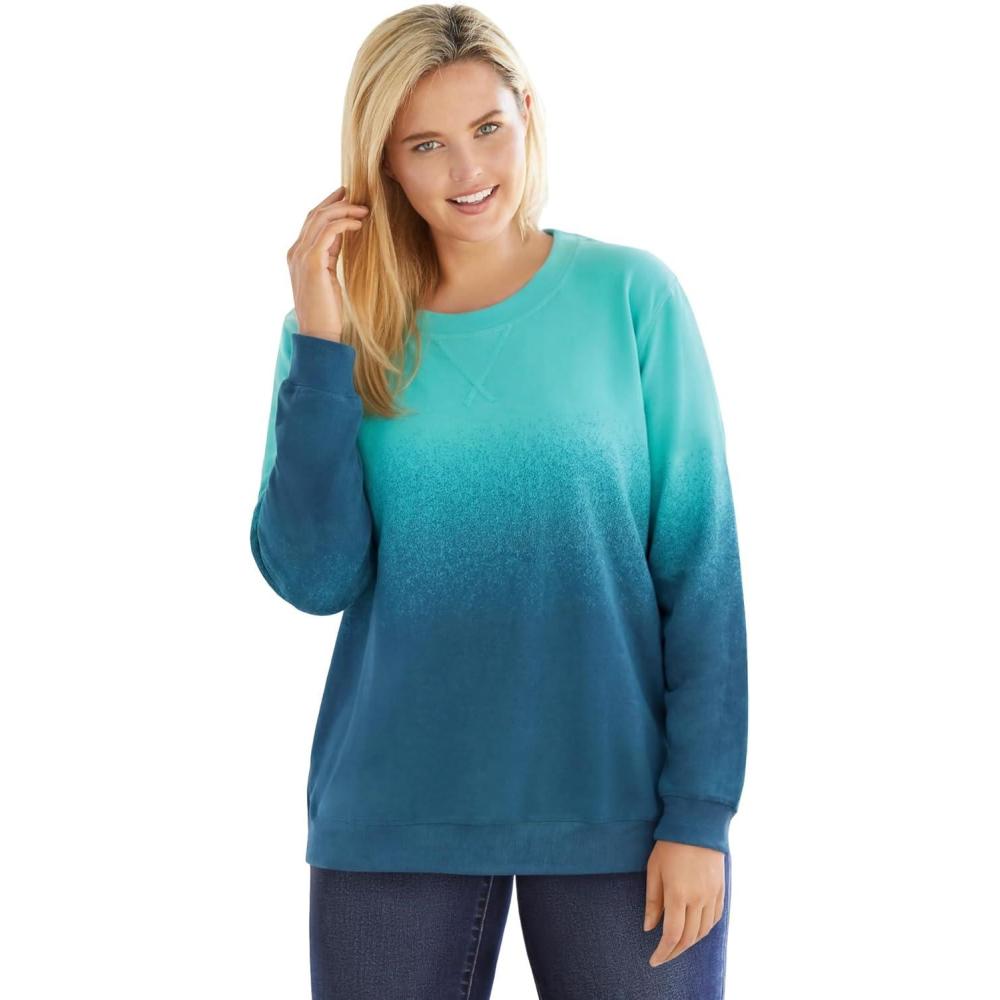imageWoman Within Printed SweatshirtPearl Mint Ombre