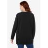 Woman Within Crewneck Fleece Sweatshirt(Black)