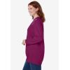 Woman Within Crewneck Fleece Sweatshirt(Deep Claret Floral Embroidery)
