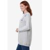 Woman Within Crewneck Fleece Sweatshirt(Heather Grey Floral Vine Embroidery)