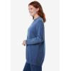 Woman Within Crewneck Fleece Sweatshirt(Heather Navy)