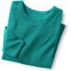 Woman Within Long-Sleeve Crewneck Soft Waffle Knit Thermal Shirt(Black Pink Bloom)