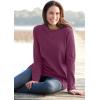 Woman Within Long-Sleeve Crewneck Soft Waffle Knit Thermal Shirt(Deep Claret)