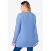 Woman Within Long-Sleeve Crewneck Soft Waffle Knit Thermal Shirt(French Blue)