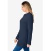 Woman Within Long-Sleeve Crewneck Soft Waffle Knit Thermal Shirt(Navy)