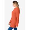 Woman Within Long-Sleeve Crewneck Soft Waffle Knit Thermal Shirt(Pumpkin)