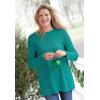 Woman Within Long-Sleeve Crewneck Soft Waffle Knit Thermal Shirt(Waterfall)