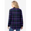 Woman Within Pintucked Flannel Shirt(Midnight Plum Plaid)