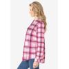 Woman Within Pintucked Flannel Shirt(Peony Petal Plaid)