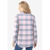Woman Within Pintucked Flannel Shirt(Pink Sorbet Plaid)