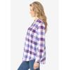 Woman Within Pintucked Flannel Shirt(Purple Plaid)
