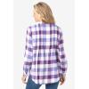 Woman Within Pintucked Flannel Shirt(Purple Plaid)