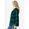 Woman Within Pintucked Flannel Shirt(Rich Jade Plaid)