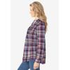 Woman Within Pintucked Flannel Shirt(Sweet Plum Plaid)