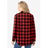 Woman Within Pintucked Flannel Shirt(Vivid Red Buffalo Plaid)