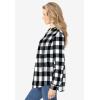Woman Within Pintucked Flannel Shirt(White Buffalo Plaid)