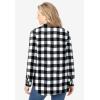 Woman Within Pintucked Flannel Shirt(White Buffalo Plaid)