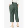 Woman Within Plus Size 7-Day Elastic-Waist Pull-On Cotton Denim Capri Jeans(Dnu Pine)