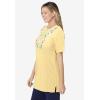 Woman Within Plus Size 7-Day Embroidered Pointelle Tunic(Banana Floral Embroidery)