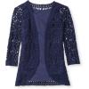 Woman Within Plus Size Crochet Curved-Hem Cardigan Sweater(Navy)