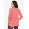 Woman Within Plus Size Crochet Curved-Hem Cardigan Sweater(Sweet Coral)