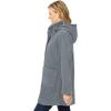 Woman Within Plus Size Hooded A-Line Fleece Coat(Gunmetal)