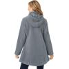 Woman Within Plus Size Hooded A-Line Fleece Coat(Gunmetal)