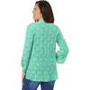 Woman Within Plus Size Open Front Pointelle Cardigan Sweater(Pale Seafoam)