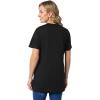 Woman Within Plus Size Perfect Crewneck Pocket Tee(Black)