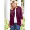 Woman Within Plus Size Perfect Long-Sleeve Cardigan Sweater(Deep Claret)