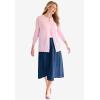 Woman Within Plus Size Perfect Long-Sleeve Cardigan Sweater(Pine Dot)