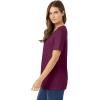 Woman Within Plus Size Perfect Short-Sleeve Scoopneck Tee(Deep Claret)