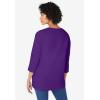 Woman Within Plus Size Perfect Three-Quarter Sleeve V-Neck Tunic(Radiant Purple)