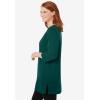 Woman Within Plus Size Perfect Three-Quarter-Sleeve Scoopneck Tunic(Emerald Green)