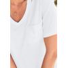 Woman Within Plus Size Perfect V-Neck Pocket Tee(White)