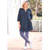 Woman Within Plus Size Stretch-Cotton Knit Pull-On Printed Leggings(Evening Blue Wild Floral)