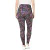 Woman Within Plus Size Stretch-Cotton Knit Pull-On Printed Leggings(Evening Blue Wild Floral)