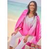 Woman Within Plus Size Three-Quarter Bell Sleeve Tunic(Peony Petal Ombre)