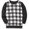 Woman Within Printed Sweatshirt(Black Buffalo Plaid)