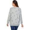 Woman Within Printed Sweatshirt(Deep Teal Multi Floral Embroidery)