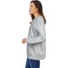 Woman Within Printed Sweatshirt(Deep Teal Multi Floral Embroidery)