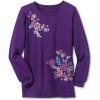 Woman Within Printed Sweatshirt(Radiant Purple Multi Floral Embroidery)