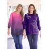 Woman Within Printed Sweatshirt(Soft Iris Tie Dye Bloom)